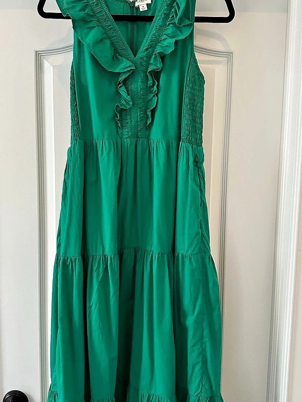 J.Crew Lina smocked midi dress Green size 8